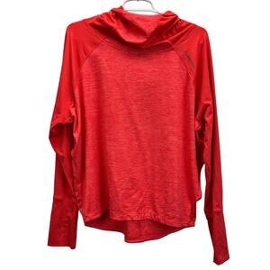 Brooks Long Sleeve Funnel Neck Hooded Shirt Coral Size M